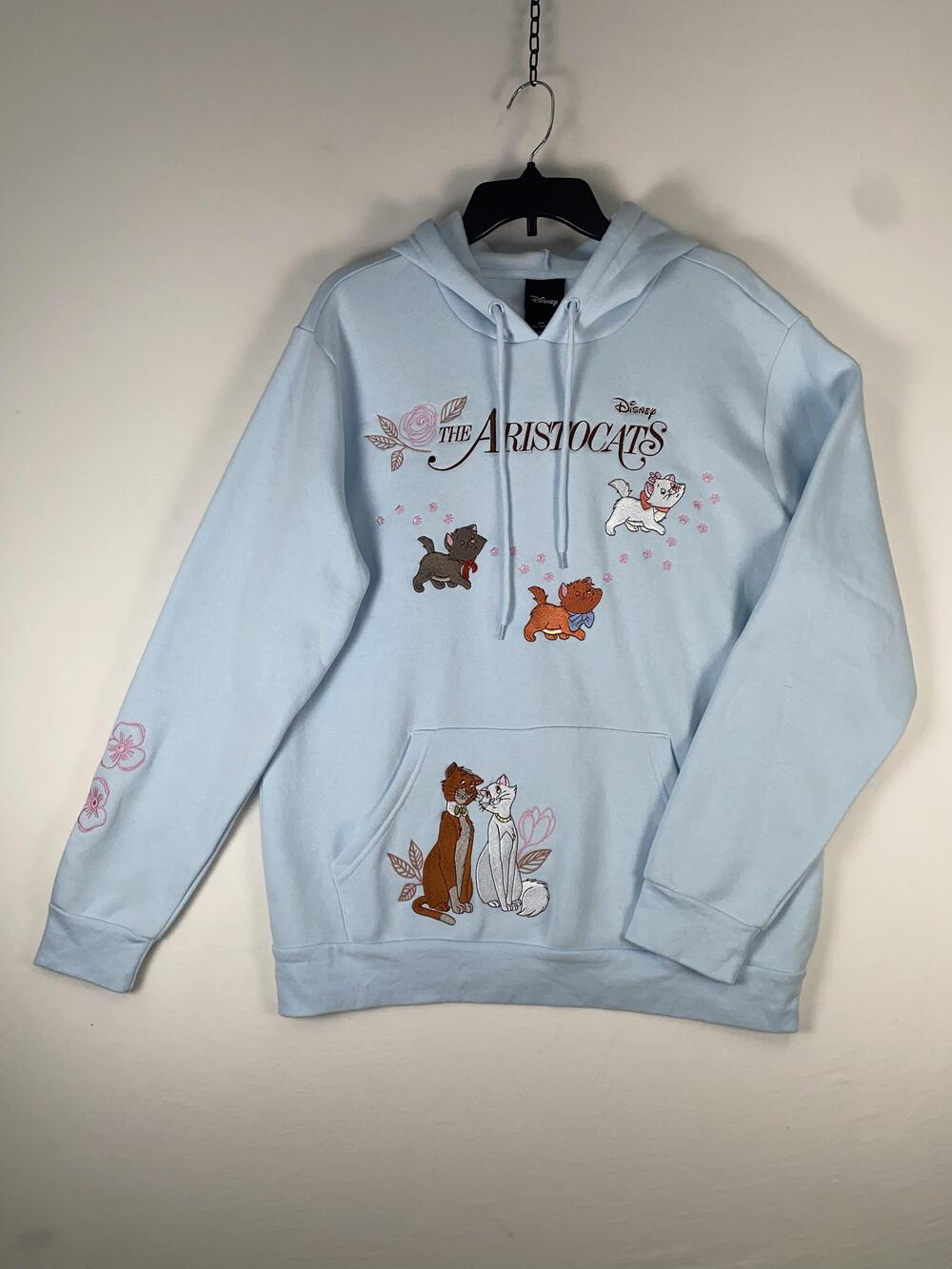 Disney Hoodie Mens Medium Blue Aristocats Marie BoxLunch Graphic Fleece Pullover